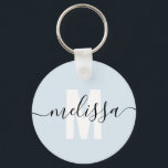 Modern handskriftsskript i Monogram Namn enkel Nyckelring<br><div class="desc">Modern monogram med handskriftsskript namn.</div>