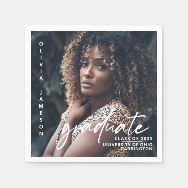 Modern handskript för Student | Foto Pappersservett (Framsidan)