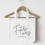 Modern handskript Framtida fru. Tygkasse<br><div class="desc">Anpassningsbar-designad tote-väska för att bruden ska ha "framtida fru" modern handskriftsdesign.</div>