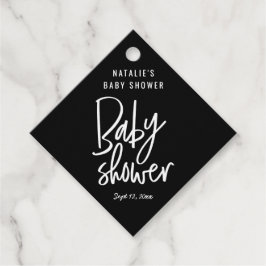 Modern handskriven babydusch gåvor etiketter