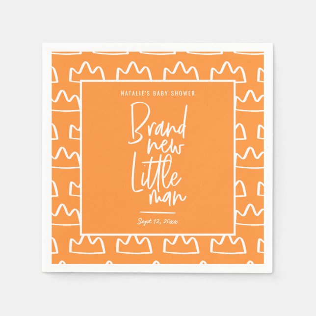 Modern handskriven babydusch pappersservett (Framsidan)