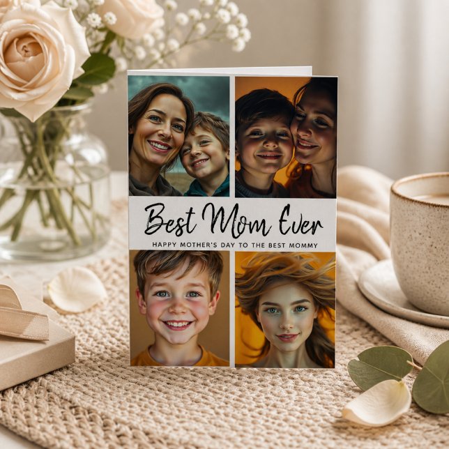 Modern Handskriven Bästa Mamma Någonsin Anpassad F Kort (Modern Handwritten Best Mom Ever Custom Photo Card
)