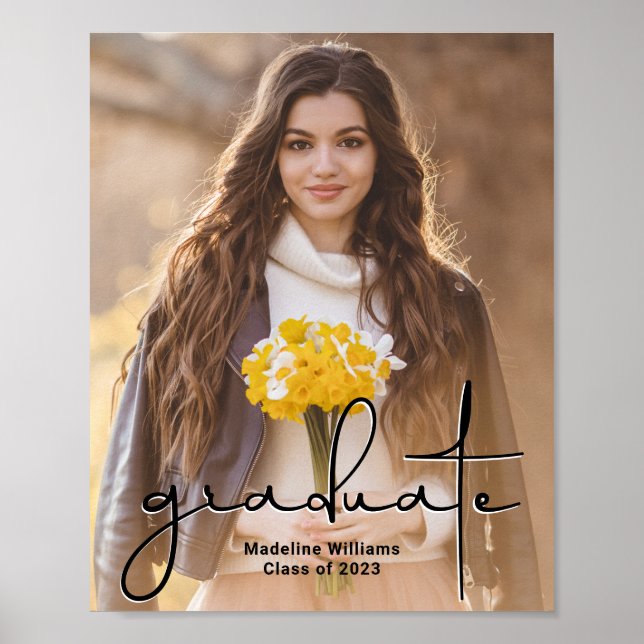 Modern handskriven bild Photo Studenten Poster (Framsidan)