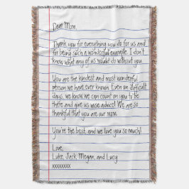 Modern handskriven Brev på länkad Papper för Mamma Filt