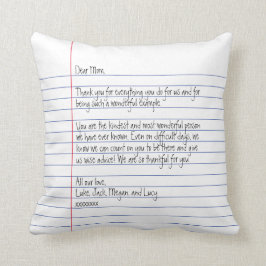 Modern handskriven Brev på länkad Papper för Mamma Kudde