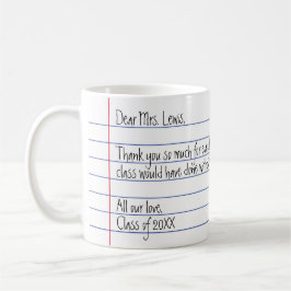 Modern handskriven Brev-Tack-lärare Kaffemugg