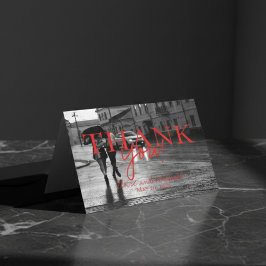 Modern, handskriven Bröllop-foto-Tack Tack Kort