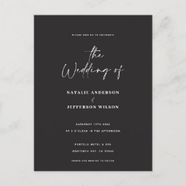 Modern handskriven budgetpost bröllop vykort