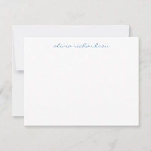 Modern handskriven Chic Light Baby blue Anteckningskort