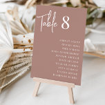 Modern handskriven   Classic Serif Guest Namn Bordsnummer<br><div class="desc">Enkla kort för bordsnummer och chic i Terracotta och vit gör en elegant påstående vid din bröllop eller händelse. Designfunktionerna "bord [nummer]" i handskrivet skriptbrev,  med enskild gäst namn under i tidlös serif-typografi. Utformningen upprepas på båda sidor.</div>