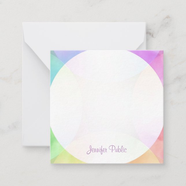 Modern handskriven Elegant, Monogram Anteckningskort (Framsida)