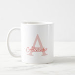 Modern handskriven Elegant Monogram & Namn Kaffemugg<br><div class="desc">Upptäck din morgonrutin med personligen monogram namn mugg, som innehåller en stor pastellöverlagring som till att börja med är snyggt parad med ett samordnat handskrivet manusöverlägg för namn. Den mjuka paletten och typografin i färg skapar ett sött och snyggt utseende som är perfekt för gågam eller daglig använda. Den här...</div>