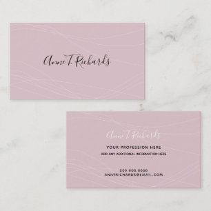 modern handskriven elegant namn blek-rosa visitkort