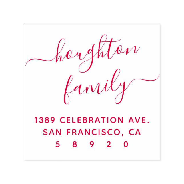 Modern handskriven Family Namn-Returadress Självfärgande Stämpel (Design)