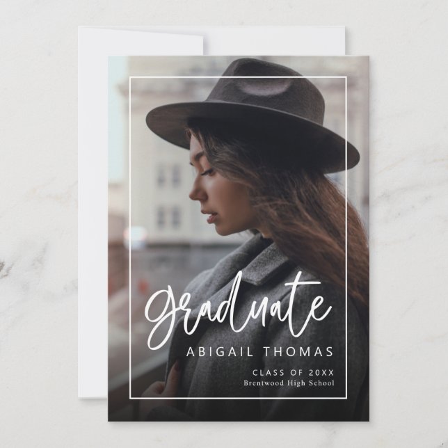 Modern handskriven förklaring från Studenten Spara Datumet (Framsida)