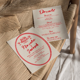 Modern handskriven fyrkantig allt på en Bröllop Inbjudningar