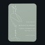 Modern handskriven Grönt för enkel sida Magnet<br><div class="desc">Skapa din egen enkla och moderna bröllop spara datum-magnet med modern handskriven manustypografi och grönt färg.</div>