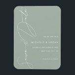 Modern handskriven Grönt för enkel sida Magnet<br><div class="desc">Skapa din egen enkla och moderna bröllop spara datum-magnet med modern handskriven manustypografi och grönt färg.</div>