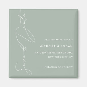 Modern handskriven Grönt för enkel sida Magnet