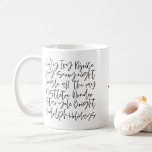 Modern handskriven Helgdag-fotokort Kaffemugg