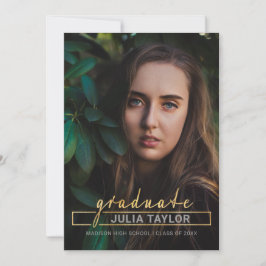 Modern handskriven Luxurious Guld Photo Studenten Meddelande