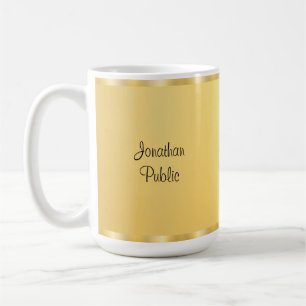 Modern handskriven mall för Faux Guld Kaffemugg
