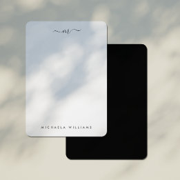 Modern handskriven Monogrammed-start och Namn Anteckningskort