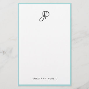 Modern handskriven MonogramMinimalistmall Brevpapper