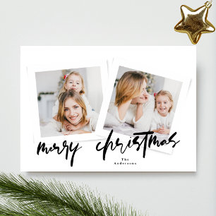 modern handskriven multifoto av god jul julkort