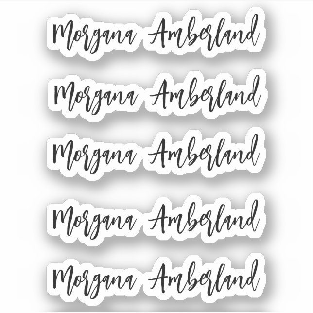 Modern handskriven namn klistermärken (Framsida)