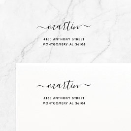 Modern handskriven Namn & Returadress 08e. Självfärgande Stämpel