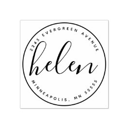 Modern handskriven Namn-Returadress Stämpel