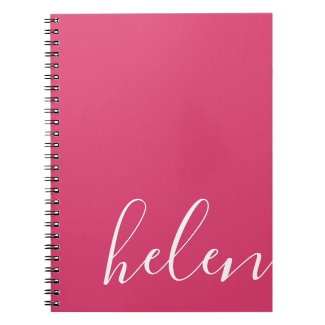 Modern handskriven Namn-typografiskript i Rosa Anteckningsbok (Framsidan)