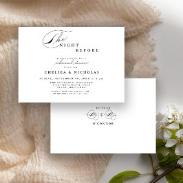 Modern handskriven natt före repetitionsmiddag inbjudningar