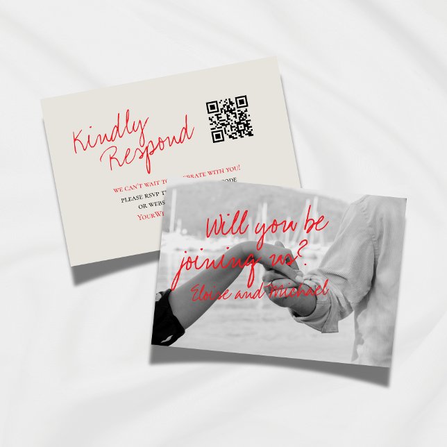Modern handskriven Photo Bröllop-svarskort OSA Kort (Add a personal touch to your wedding RSVP card with this Handwritten Photo Response card. )