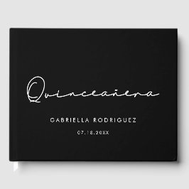 Modern handskriven Quinceañera 15-årsdag Gästböcker