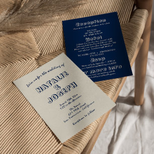 Modern handskriven retro allt på en Bröllop Inbjudningar