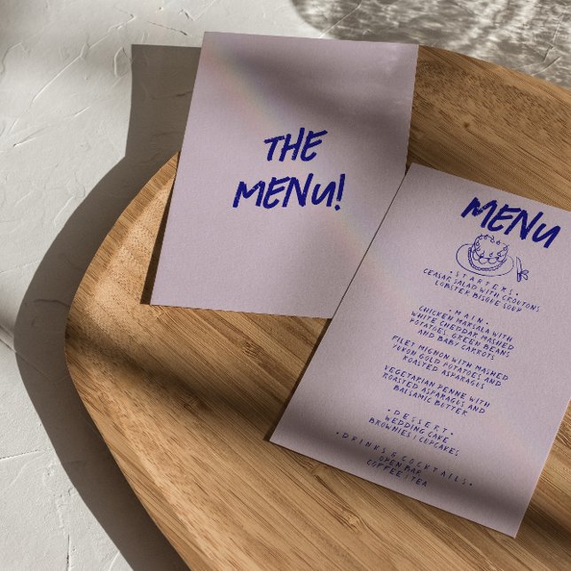 Modern handskriven ritad Retro Cake Bröllop Meny (Skapare uppladdad)