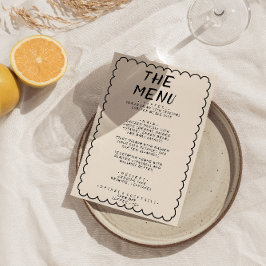 Modern handskriven ritad Retro Ram Bröllop Meny