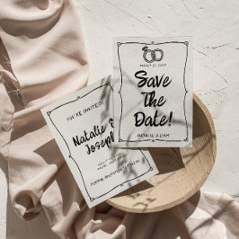 Modern handskriven ritad Retro Ram Bröllop Spara Datumet