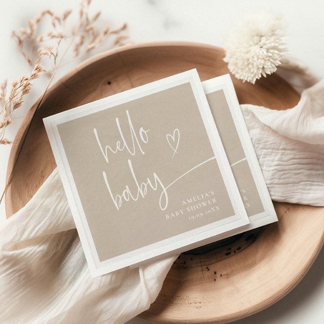 Modern handskriven script Baby Shower Pappersservett (Skapare uppladdad)