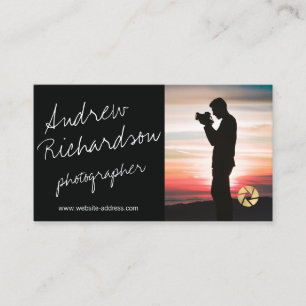 Modern handskriven Silhouette-fotograf Visitkort