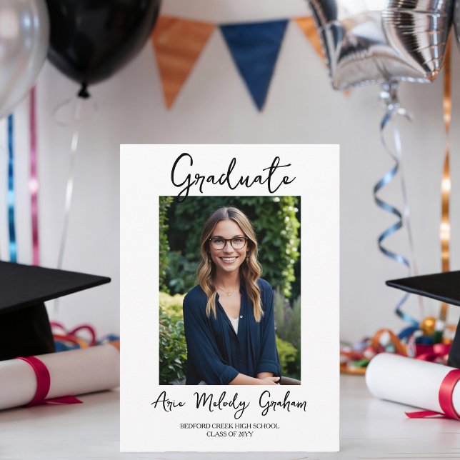 Modern handskriven skrift 2 bilder Examen  Inbjudningar (Skapare uppladdad)