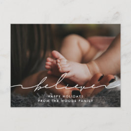 Modern handskriven skrift Tro-foto Vykort