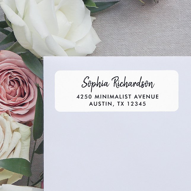 Modern handskriven skript | RETURADRESS Etikett (Simple and minimalist return address labels with modern handwritten script)
