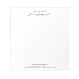 Modern handskriven Snyggt från skrivbordet Anteckningsblock