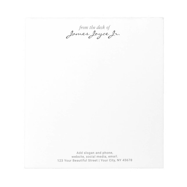 Modern handskriven Snyggt från skrivbordet Anteckningsblock (Framsida)