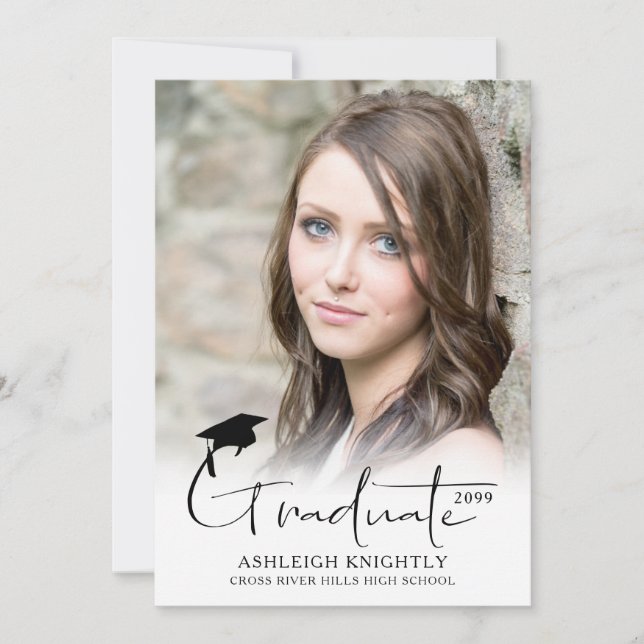 Modern handskriven Student 2-foto med handskriften Meddelande (Framsida)