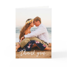 Modern handskriven tack vare ditt kort från Bröllo