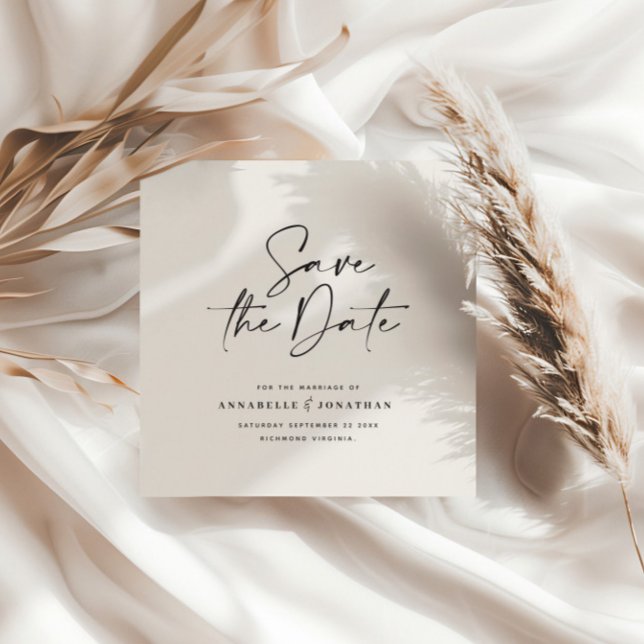 Modern handskriven typografi bröllopsannonsering spara datumet (Skapare uppladdad)